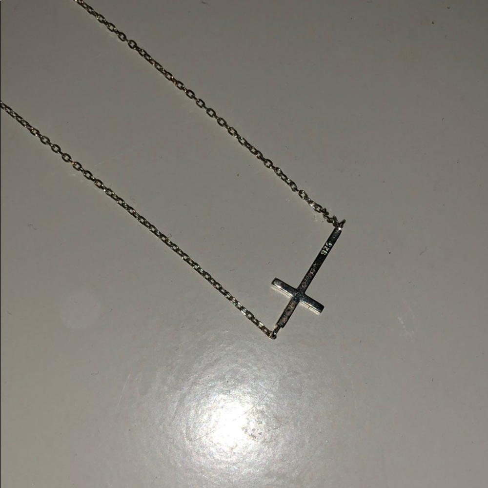 Silver cross necklace